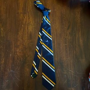 J. Crew Silk Tie Navy/Silver/Gold with Whale